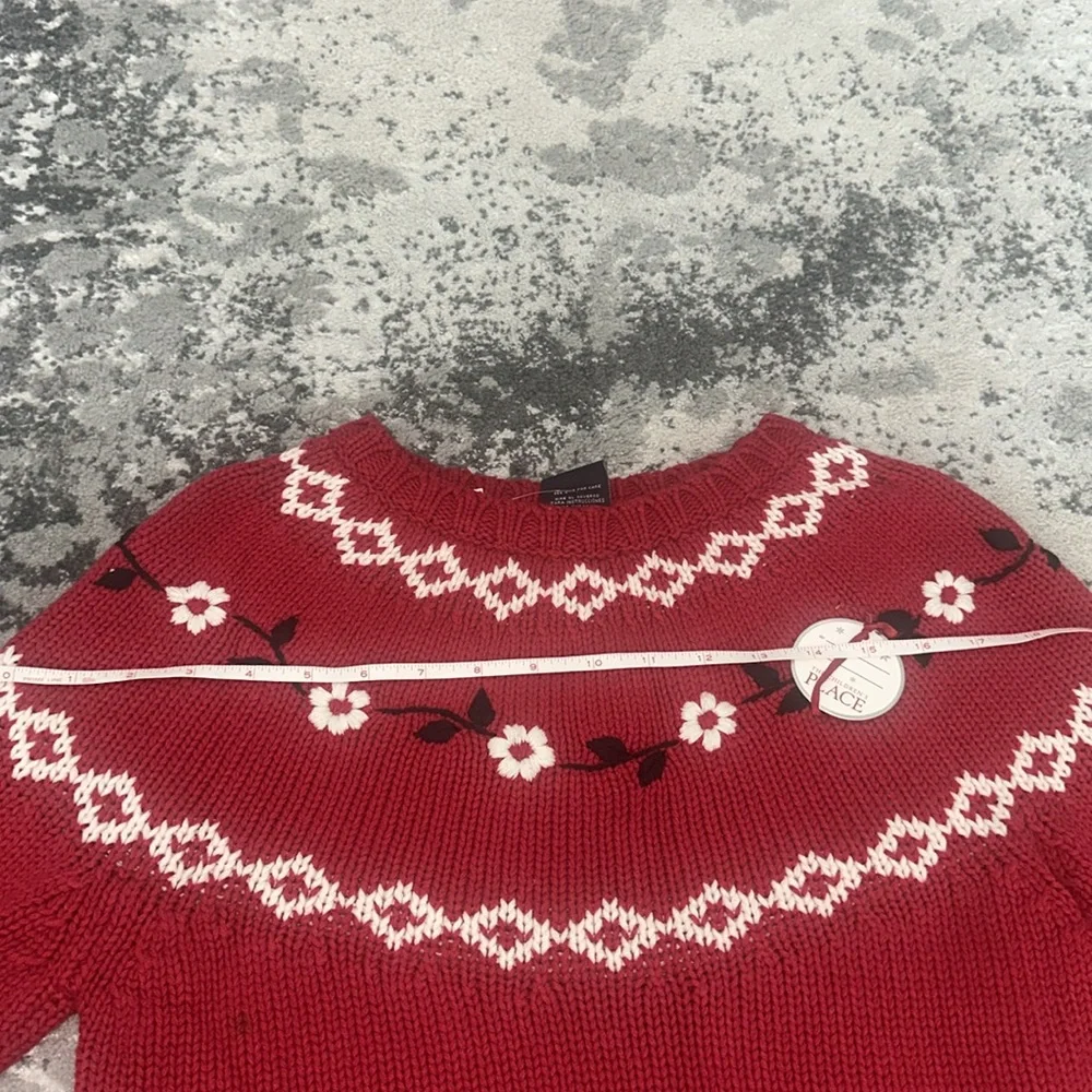 The Children’s Place Red Floral Winter Sweater
